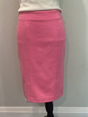 Pink Tartan Wool Cashmere Pencil Skirt Pink Mid-Length Skirt Size 4